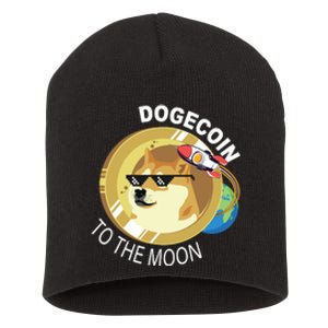 Dogecoin to the moon Short Acrylic Beanie