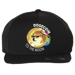 Dogecoin to the moon Wool Snapback Cap