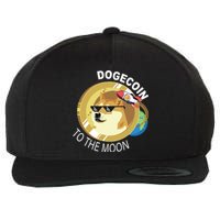 Dogecoin to the moon Wool Snapback Cap