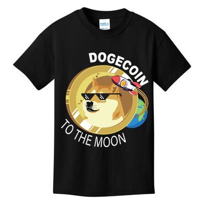 Dogecoin to the moon Kids T-Shirt