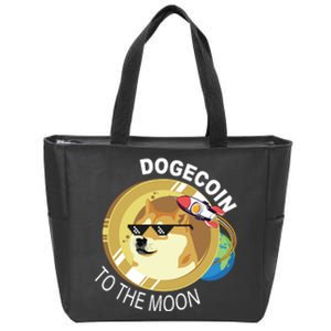 Dogecoin to the moon Zip Tote Bag