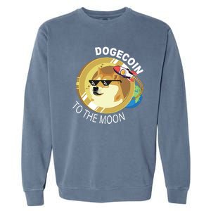 Dogecoin to the moon Garment-Dyed Sweatshirt