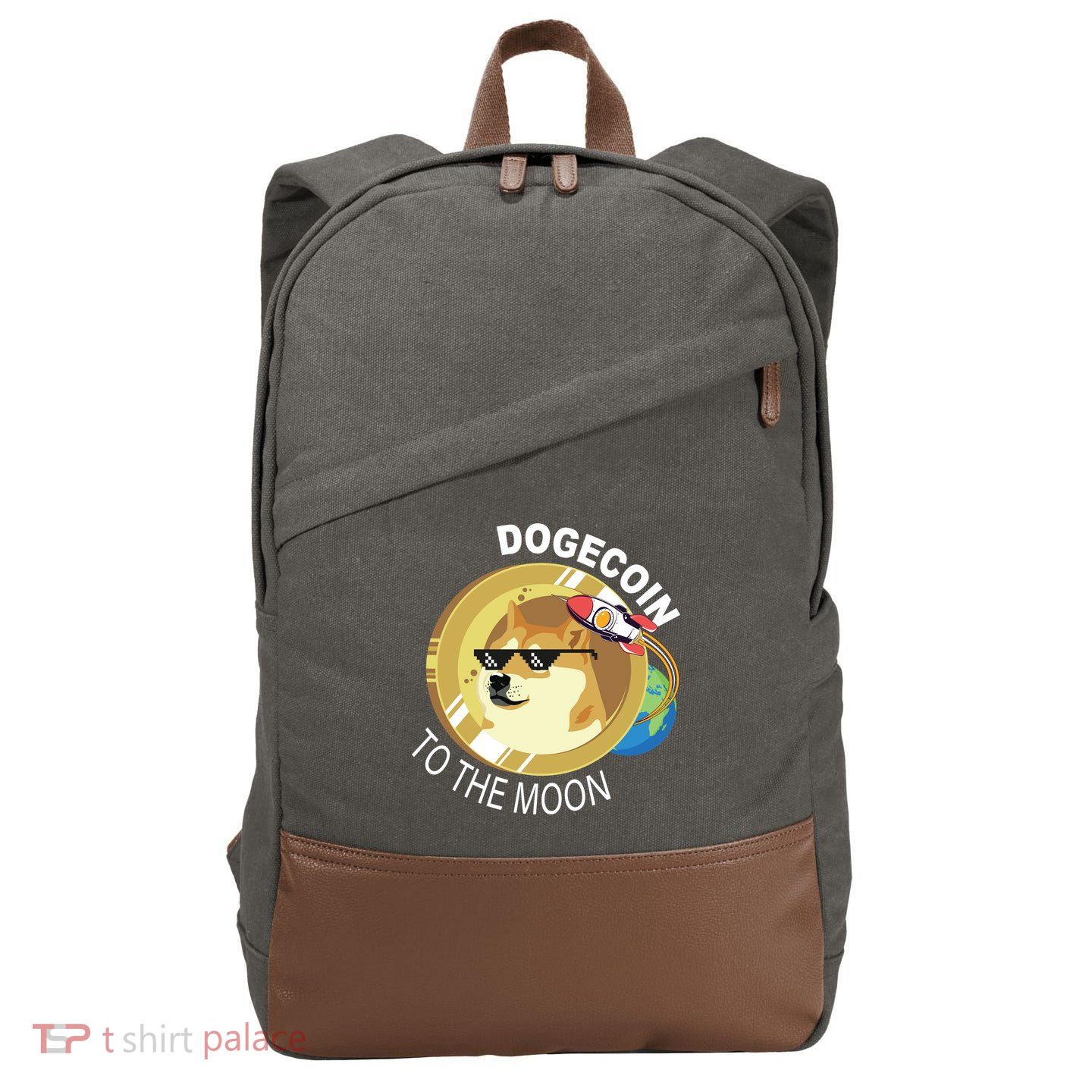 DogeCoin To The Moon Cotton Canvas Backpack