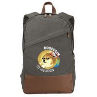 DogeCoin To The Moon Cotton Canvas Backpack