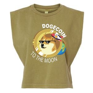 Dogecoin to the moon Garment-Dyed Women's Muscle Tee