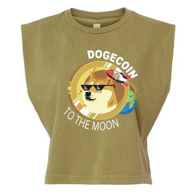 Dogecoin to the moon Garment-Dyed Women's Muscle Tee