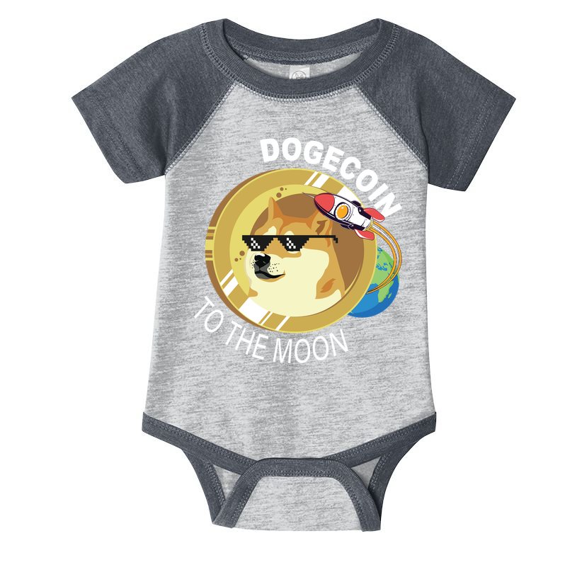 Dogecoin to the moon Infant Baby Jersey Bodysuit