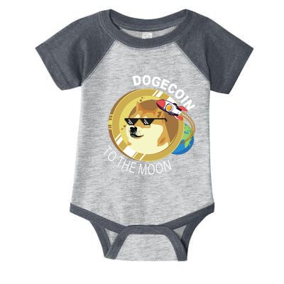 Dogecoin to the moon Infant Baby Jersey Bodysuit