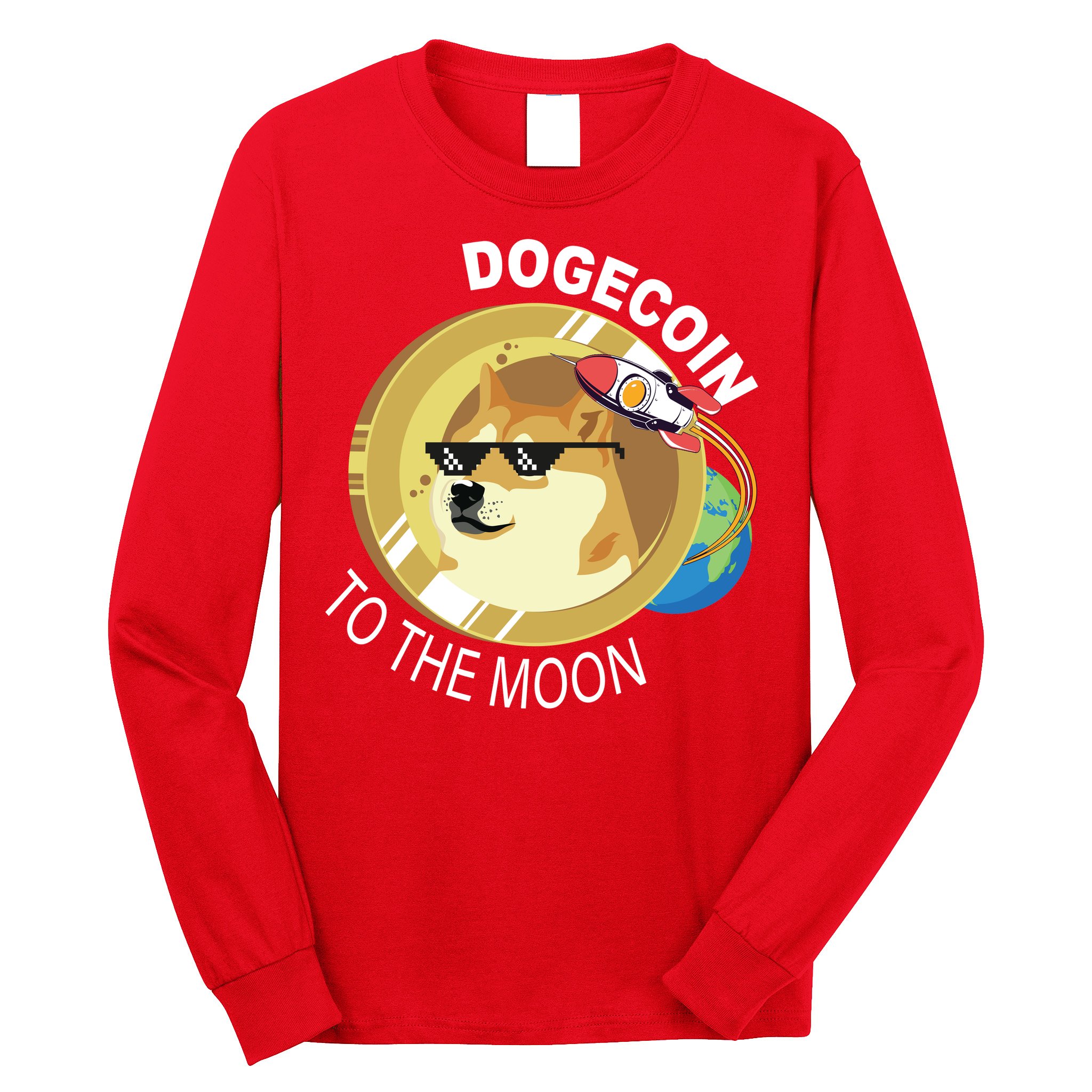 DogeCoin To The Moon Long Sleeve Shirt