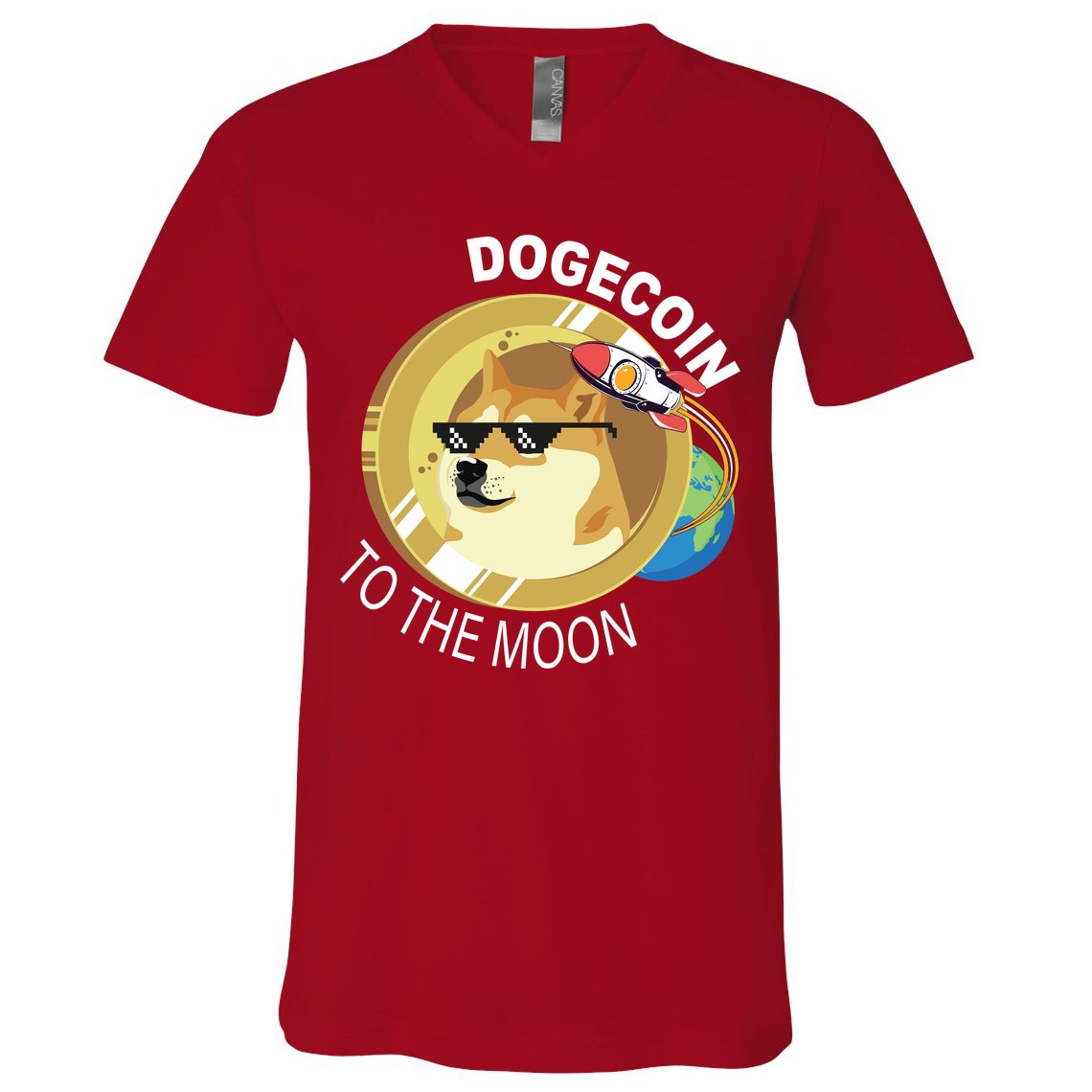 DogeCoin To The Moon V-Neck T-Shirt