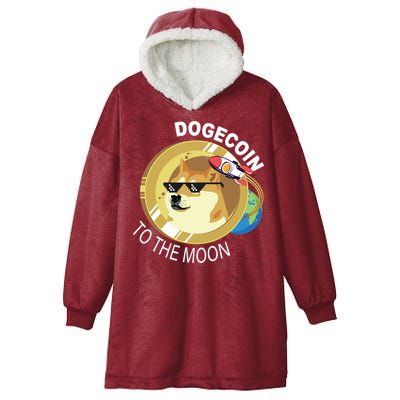 DogeCoin To The Moon Hooded Wearable Blanket