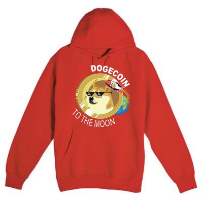 DogeCoin To The Moon Premium Pullover Hoodie