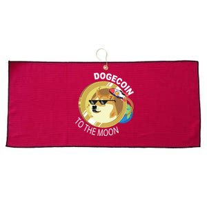 DogeCoin To The Moon Large Microfiber Waffle Golf Towel