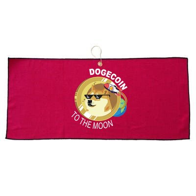 DogeCoin To The Moon Large Microfiber Waffle Golf Towel