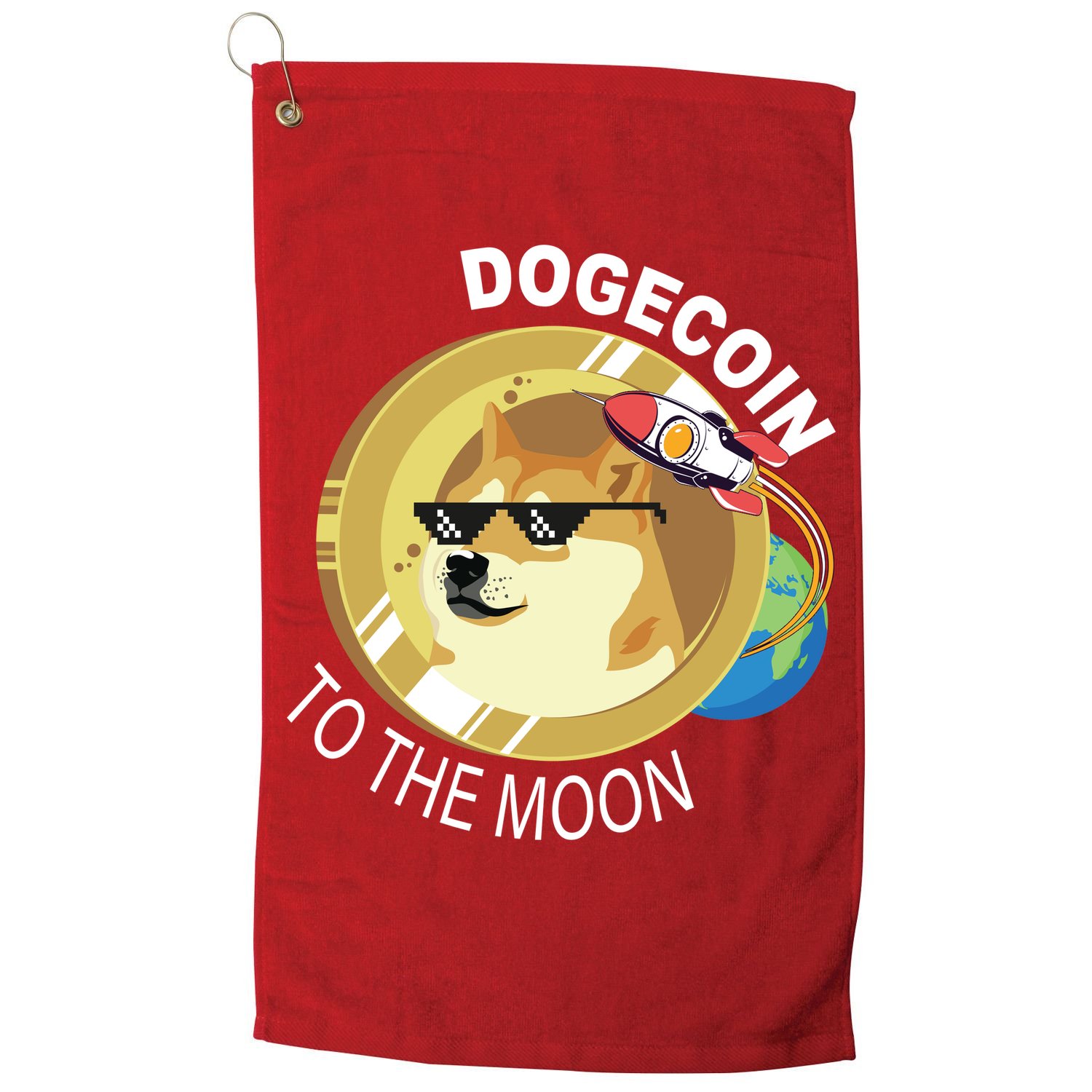 DogeCoin To The Moon Golf Towel