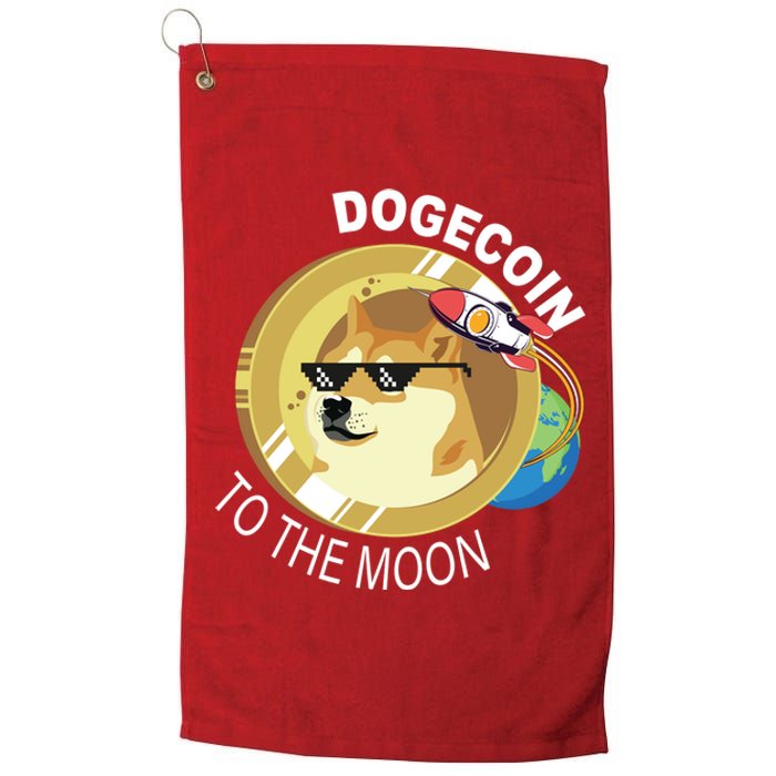 DogeCoin To The Moon Platinum Collection Golf Towel