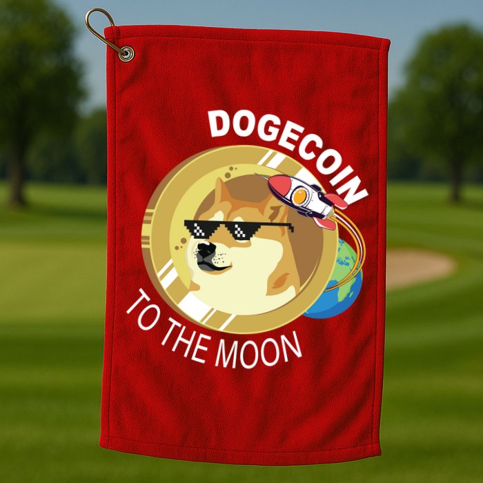 DogeCoin To The Moon Golf Towel
