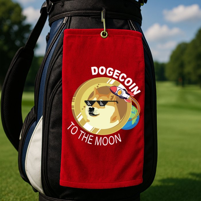 DogeCoin To The Moon Golf Towel