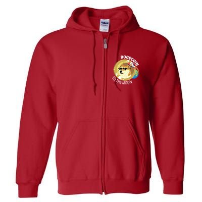 DogeCoin To The Moon Full Zip Hoodie