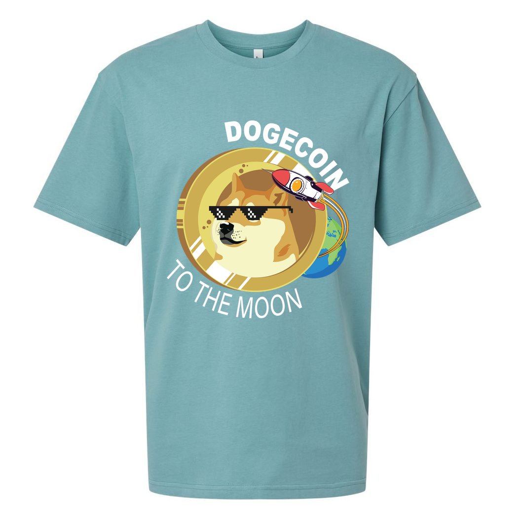 DogeCoin To The Moon Sueded Cloud Jersey T-Shirt