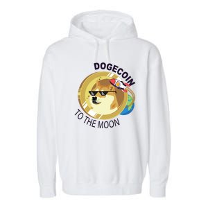 Dogecoin to the moon Garment-Dyed Fleece Hoodie