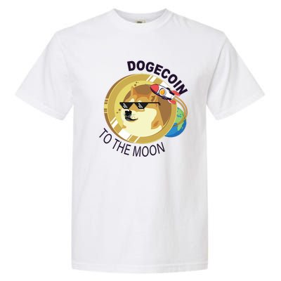 Dogecoin to the moon Garment-Dyed Heavyweight T-Shirt