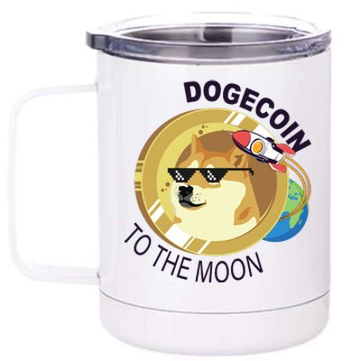 Dogecoin to the moon 12 oz Stainless Steel Tumbler Cup