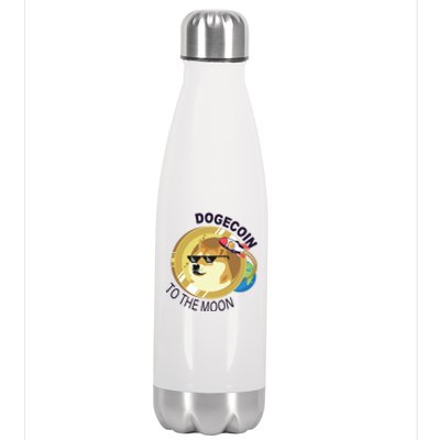 Dogecoin to the moon Stainless Steel Insulated Water Bottle