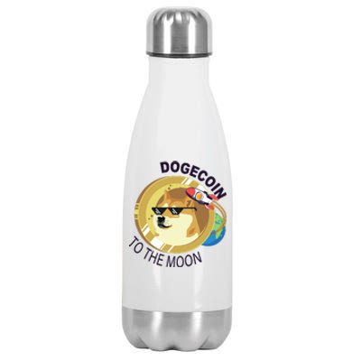 Dogecoin to the moon Stainless Steel Insulated Water Bottle