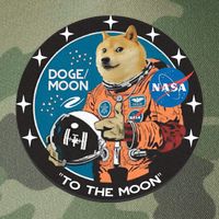 Dogecoin To The Moon Astronaut Legacy Tie Dye Trucker Hat