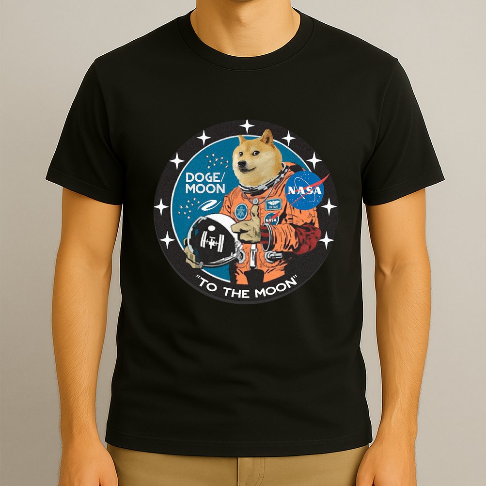 Dogecoin To The Moon Astronaut T-Shirt