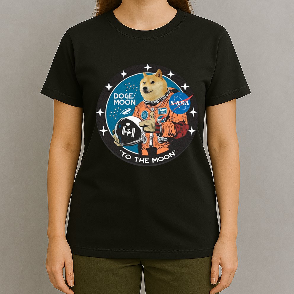 Dogecoin To The Moon Astronaut T-Shirt