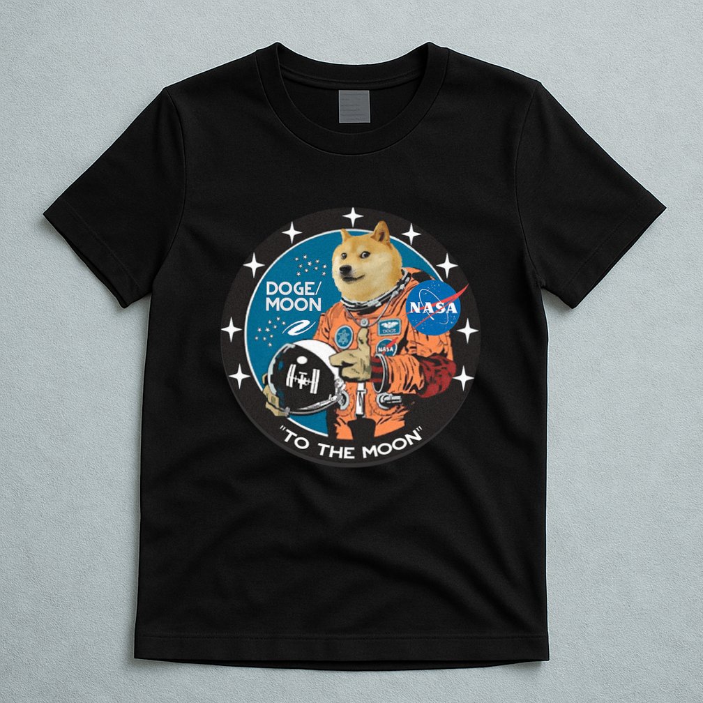 Dogecoin To The Moon Astronaut T-Shirt