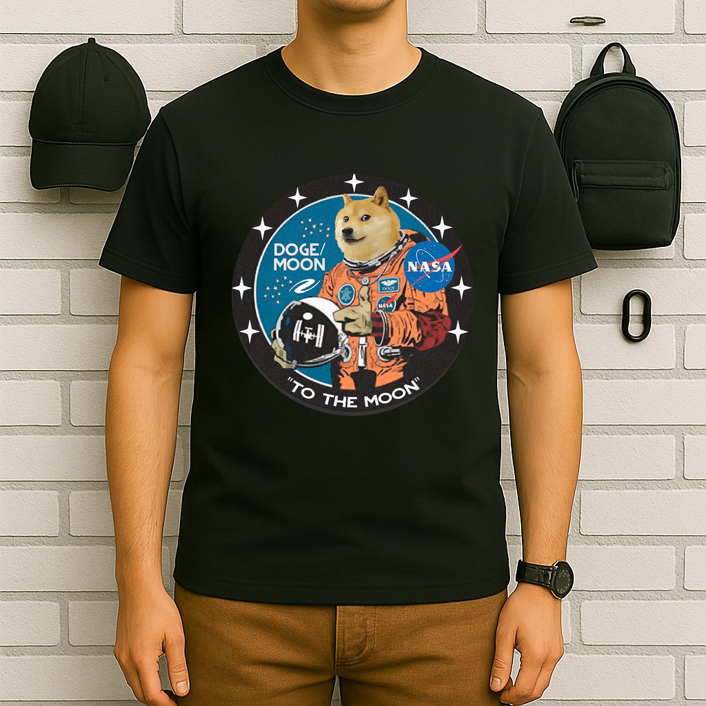 Dogecoin To The Moon Astronaut T-Shirt