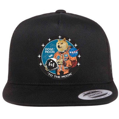 Dogecoin To The Moon Astronaut Flatbill Hat