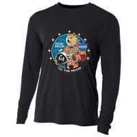 Dogecoin To The Moon Astronaut Cooling Performance Long Sleeve Crew