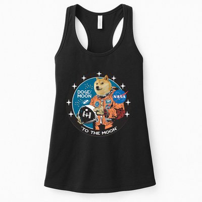 Dogecoin To The Moon Astronaut Womens Tank Top