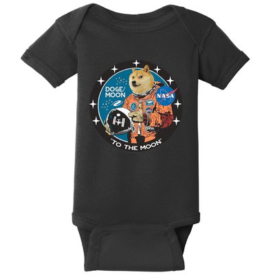 Dogecoin To The Moon Astronaut Baby Bodysuit