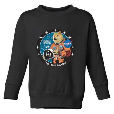 Dogecoin To The Moon Astronaut Toddler Sweatshirt