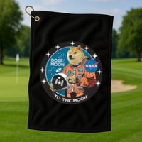 Dogecoin To The Moon Astronaut Golf Towel