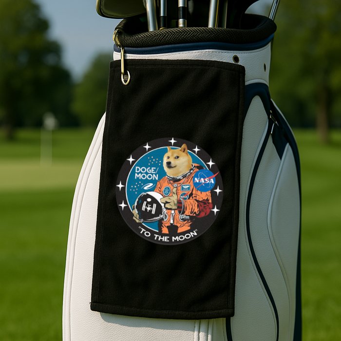 Dogecoin To The Moon Astronaut Golf Towel