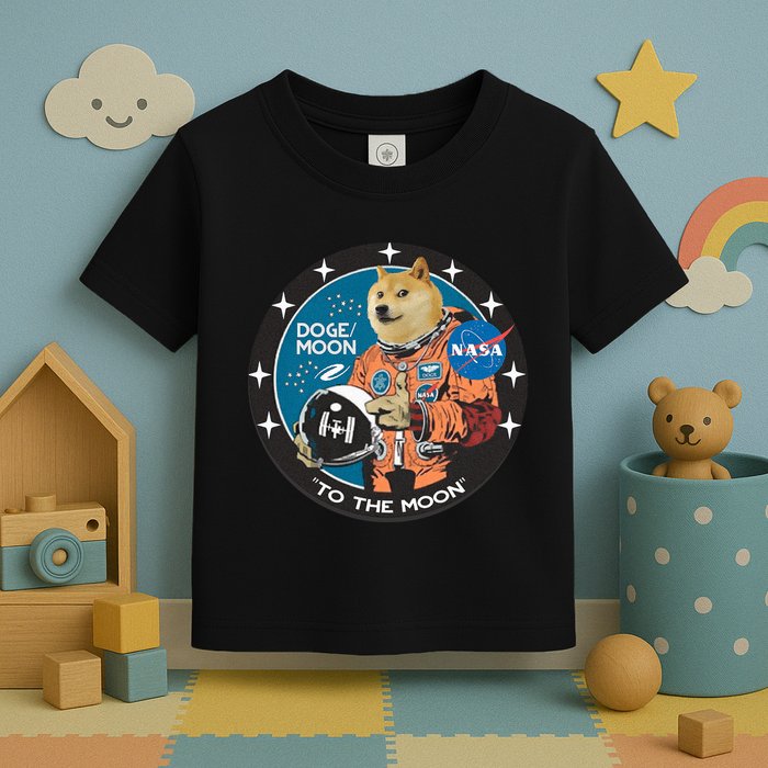 Dogecoin To The Moon Astronaut Toddler T-Shirt