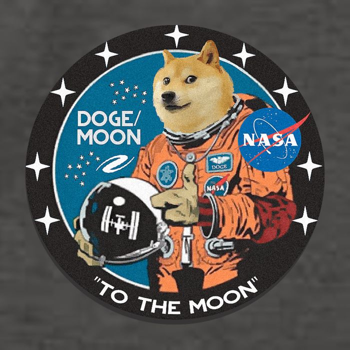 Dogecoin To The Moon Astronaut Vector Backpack