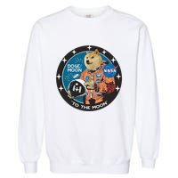 Dogecoin To The Moon Astronaut Garment-Dyed Sweatshirt