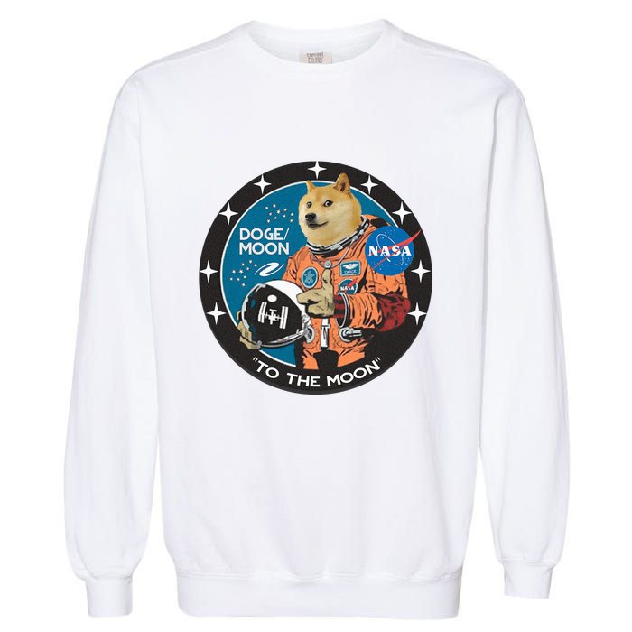 Dogecoin To The Moon Astronaut Garment-Dyed Sweatshirt