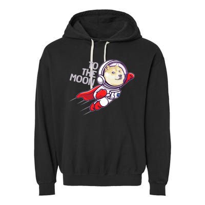 Dogecoin To The Moon Coin Crypto Currency Super Astronaut Garment-Dyed Fleece Hoodie