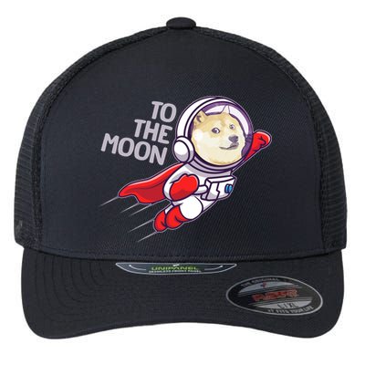 Dogecoin To The Moon Coin Crypto Currency Super Astronaut Flexfit Unipanel Trucker Cap