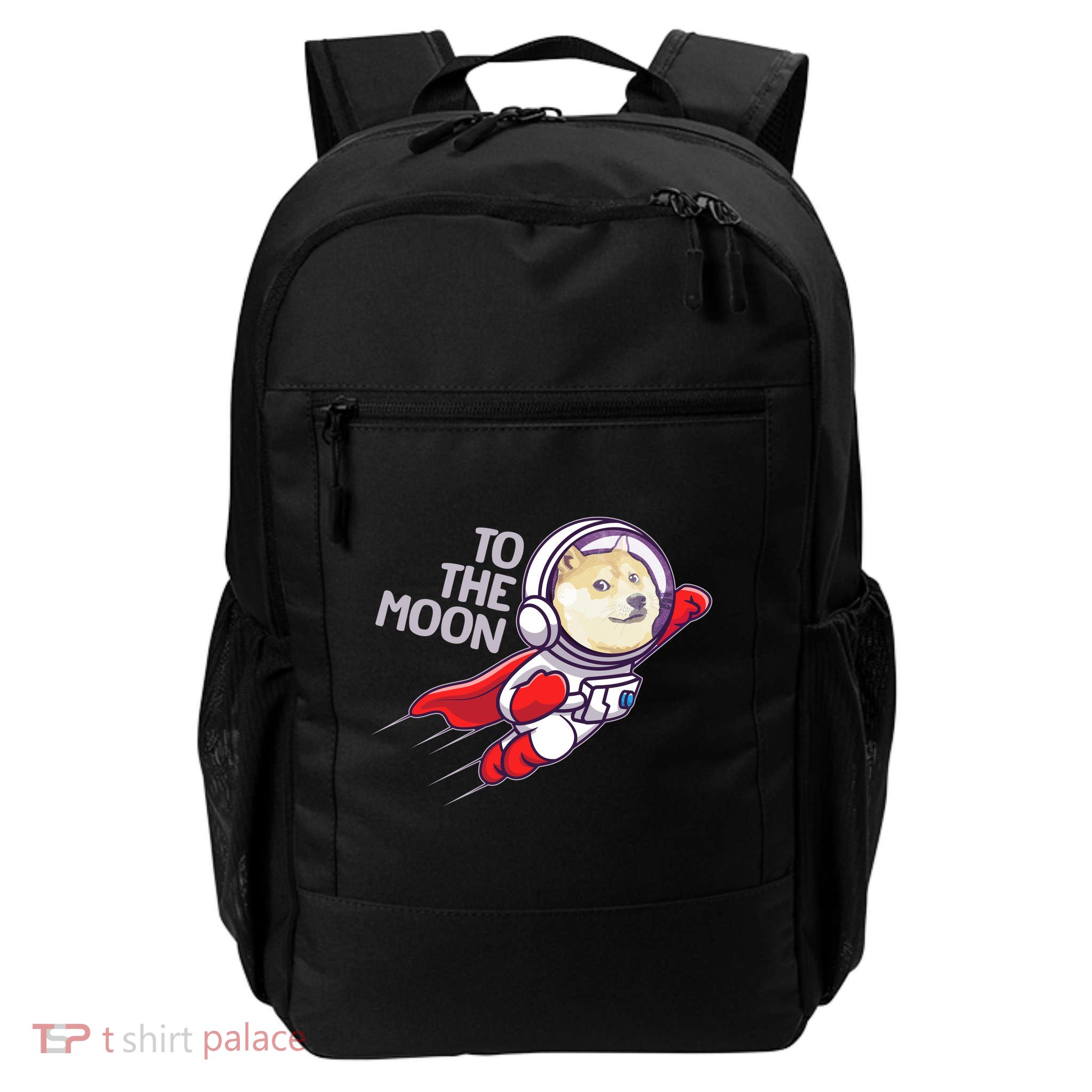 Dogecoin To The Moon Coin Crypto Currency Super Astronaut Daily Commute Backpack