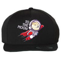 Dogecoin To The Moon Coin Crypto Currency Super Astronaut Wool Snapback Cap