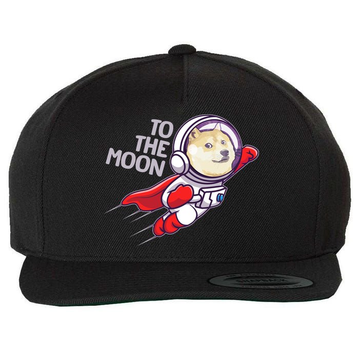 Dogecoin To The Moon Coin Crypto Currency Super Astronaut Wool Snapback Cap